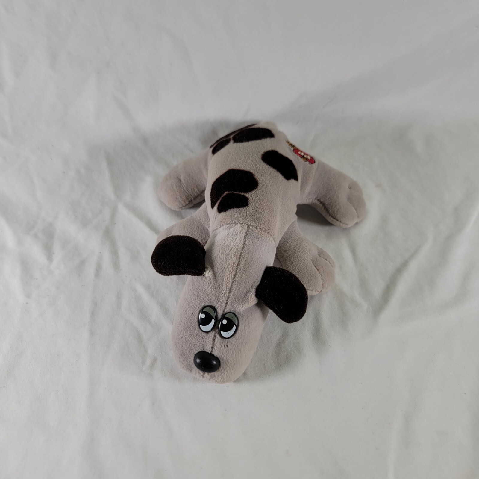 Vtg 1985 Tonka Pound Puppy Plush Rumple Skins Gray Brown Spots 8.5″