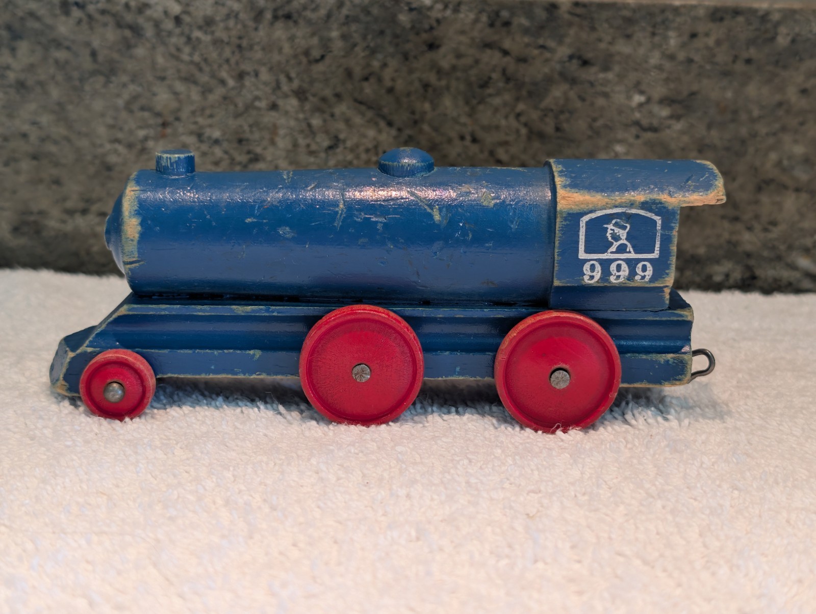 Vintage Strombecker Wooden Toy Train 4 Piece Set Made In USA 1950s