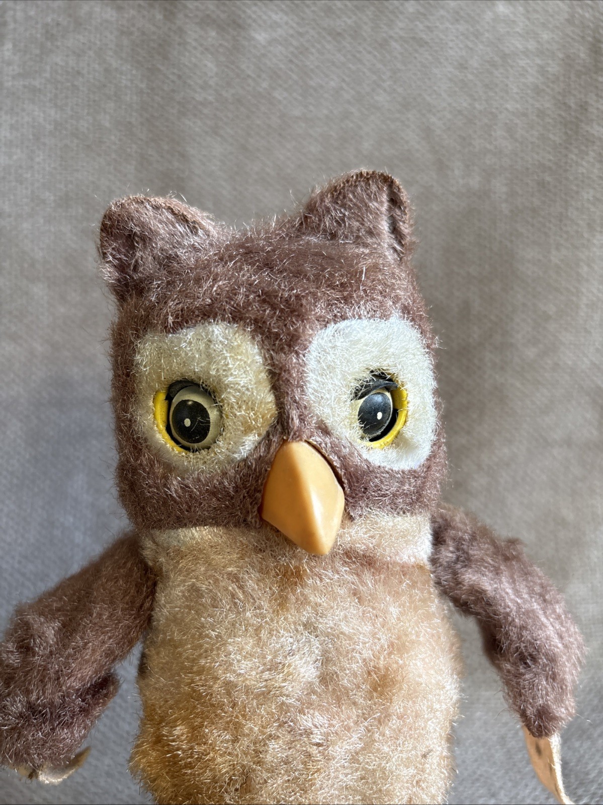 Vtg Louis Marx & Co Tin Wind Up Mechanical Walking Owl Toy Japan~Working Conditi