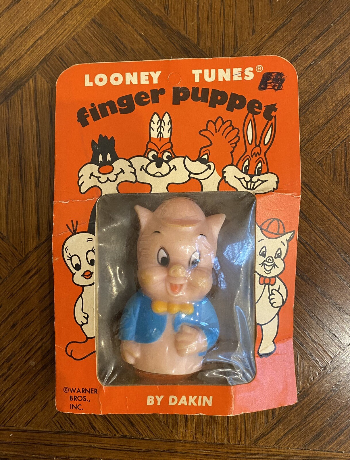 Circa 1968 Porky Pig Dankin Finger Puppet Unopened in Original Package!