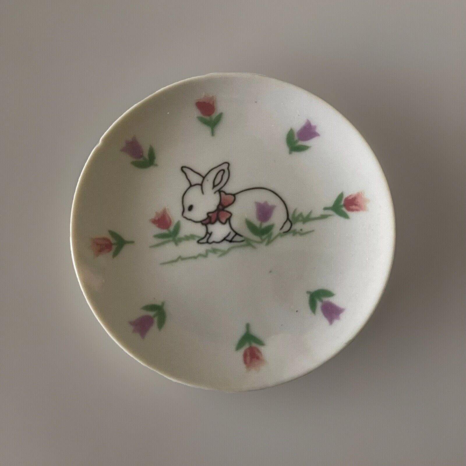 ABC Dist. Miniature Tea Set Replacement Plates Mini Porcelain 8 pc Rabbit Bunny