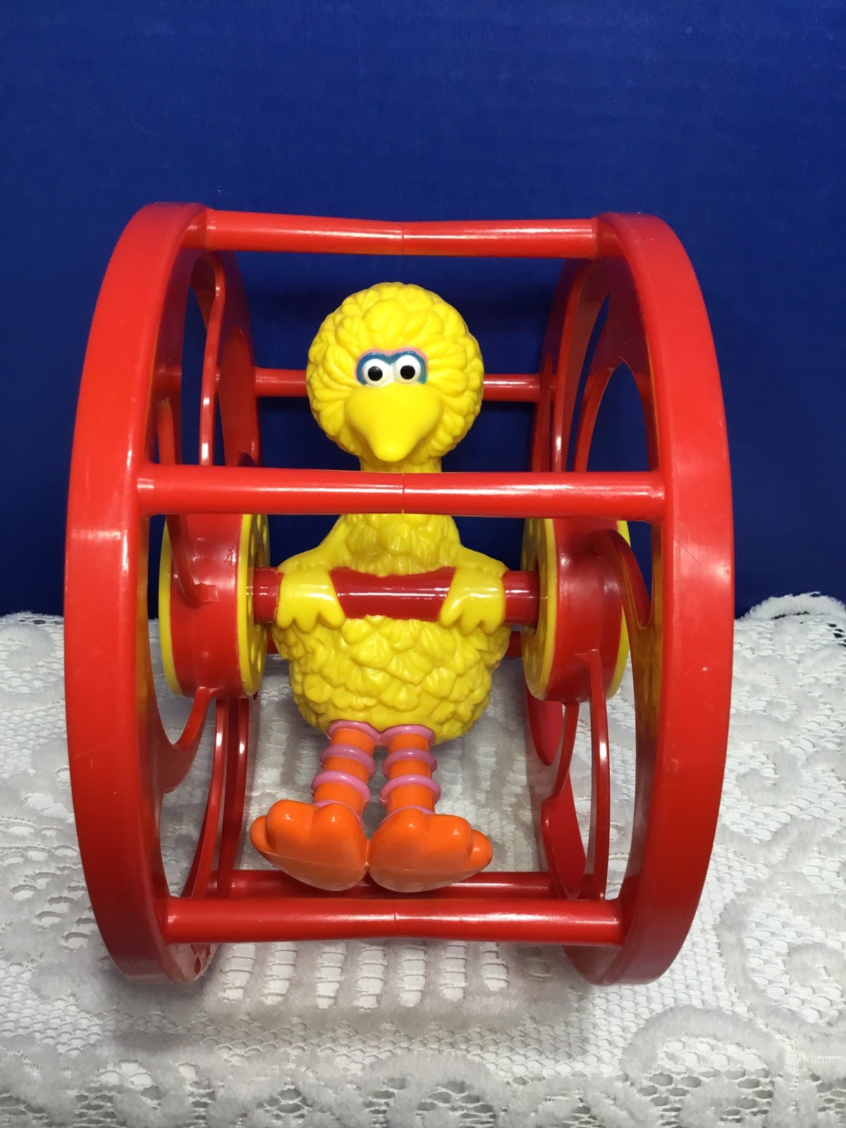 Vintage Tyco Big Bird Sesame Street Rolling Wheel Baby Toddler Toy Jim Henson