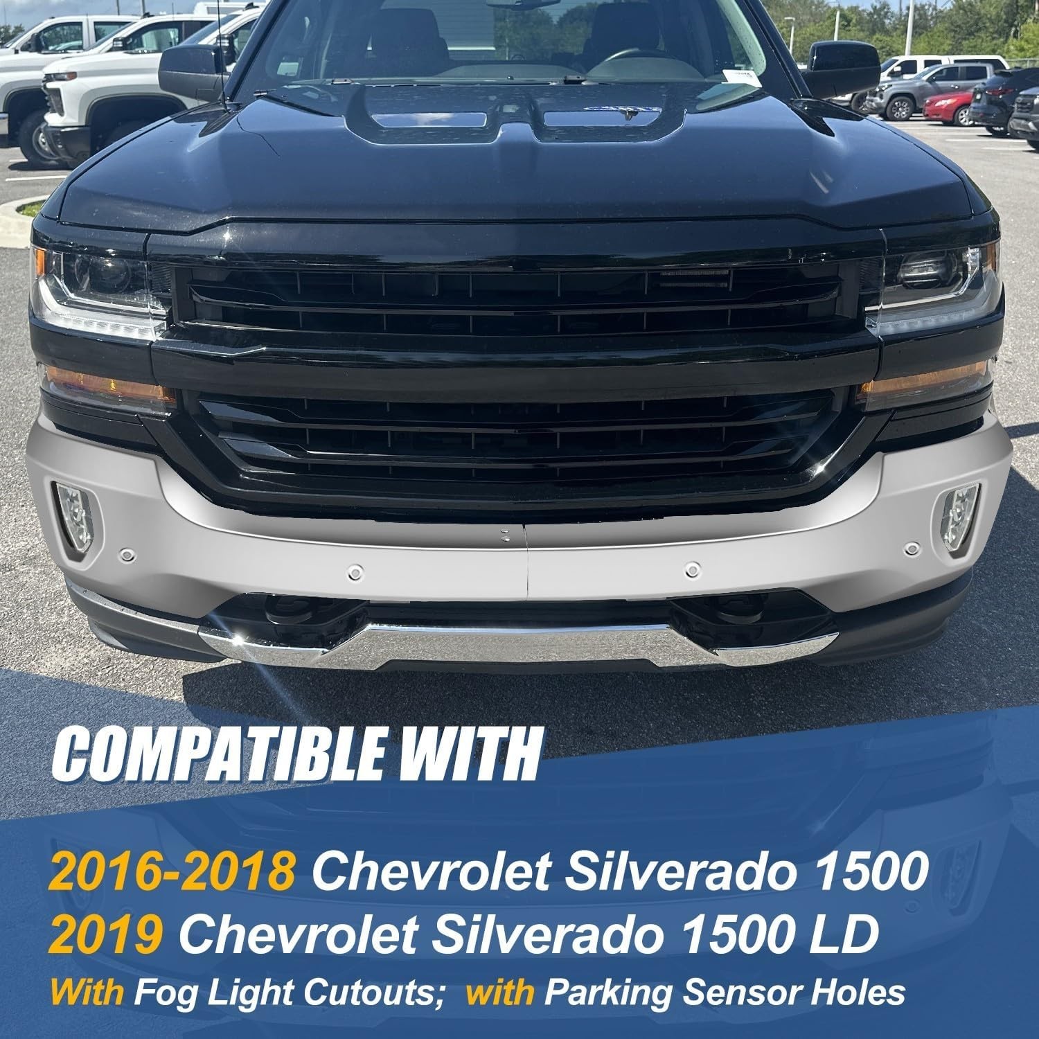 Front Bumper Face Bar Compatible with 2016 2017 2018 Chevy Silverado 1500, 2019