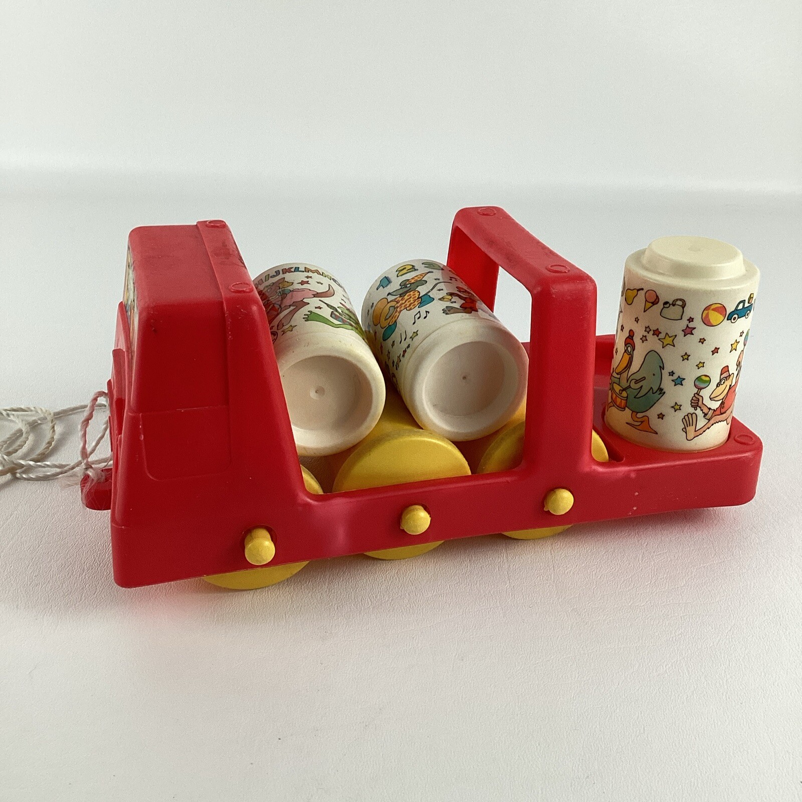 Johnson & Johnson Rhythm Roller Pull Toy Rattle Truck Toddler Vintage 1981