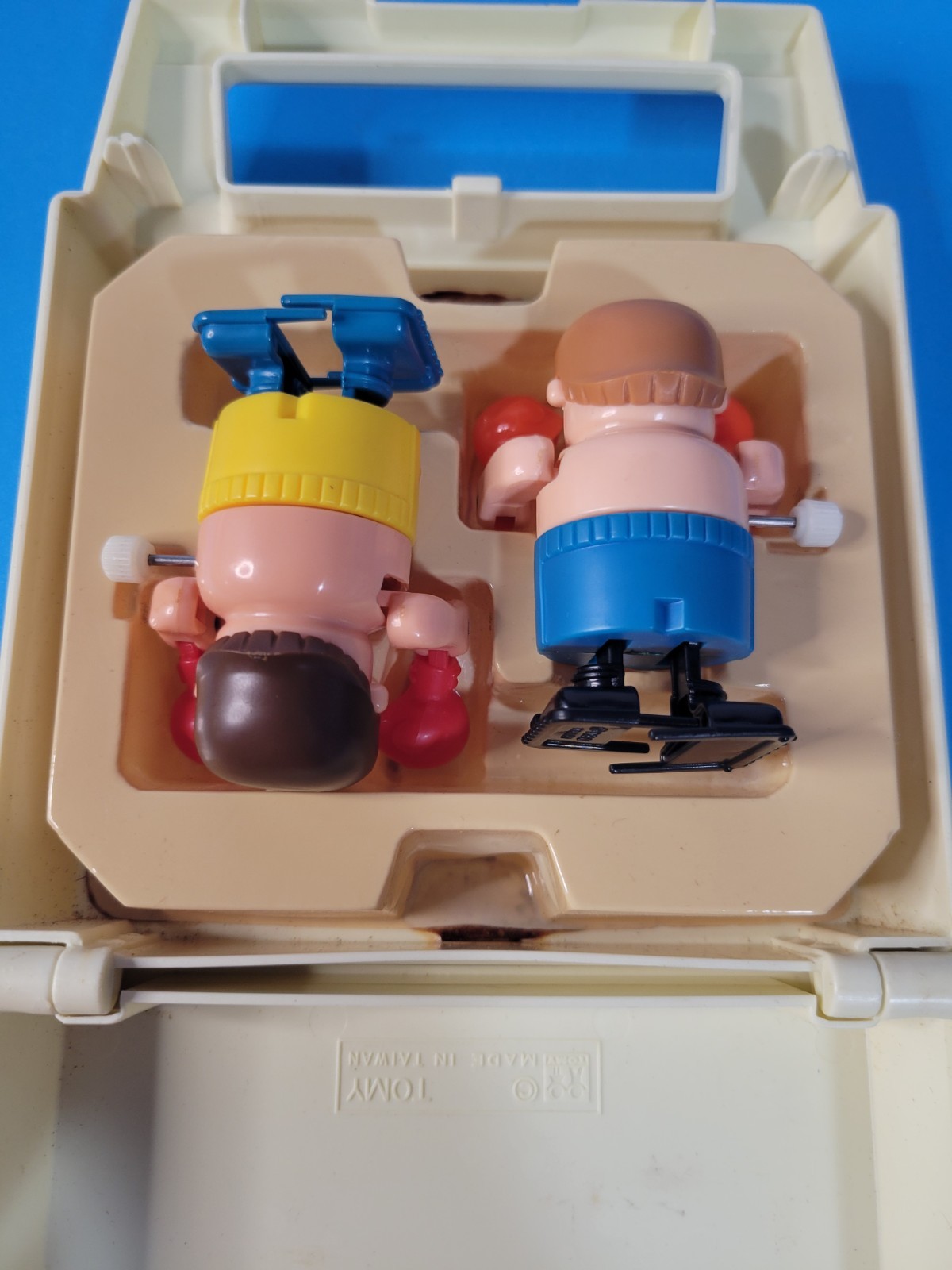 Vintage Bumbling Boxing Tomy – Complete w/ Boxers Toy Wind Up 1980’s
