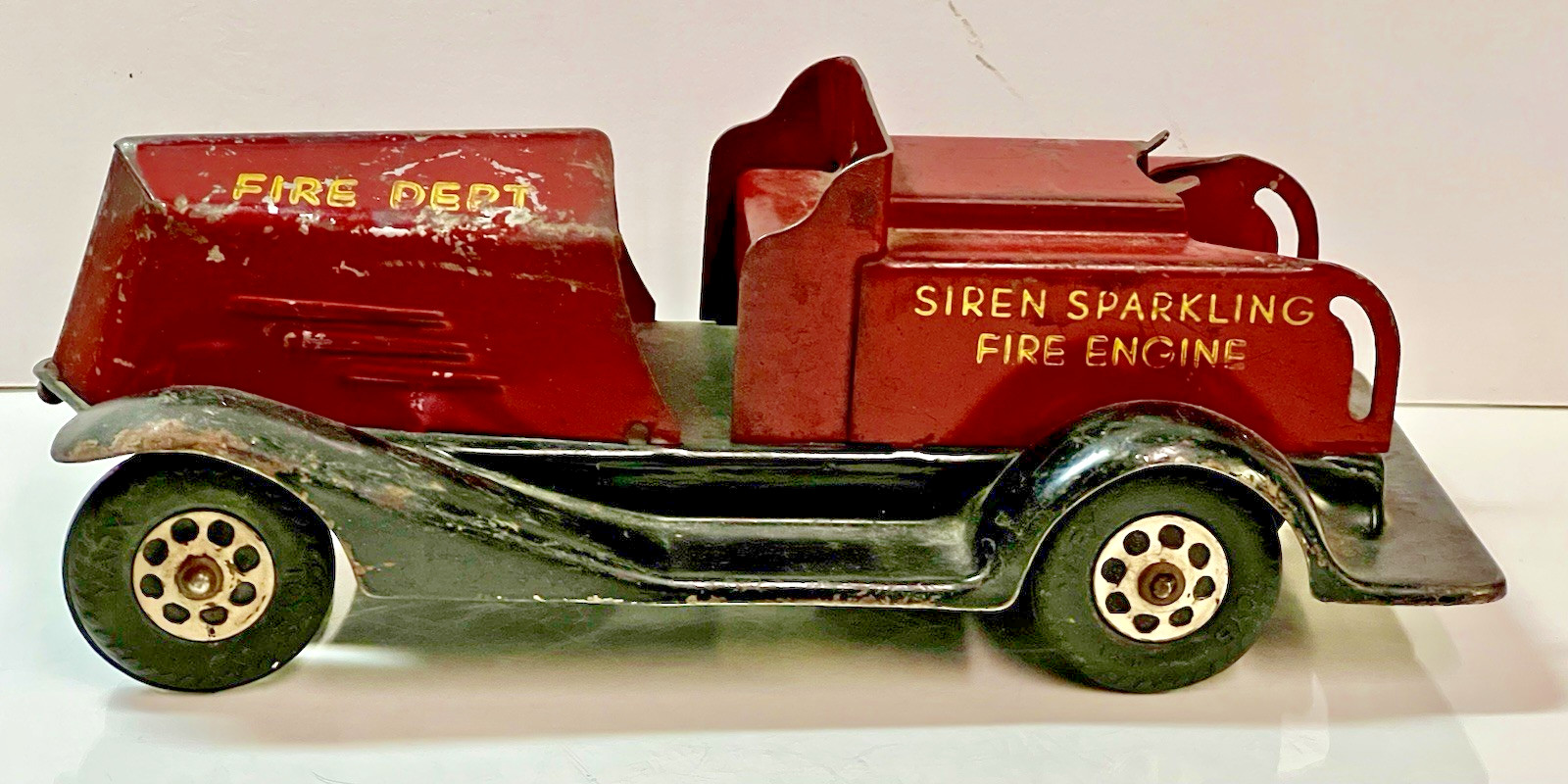 VINTAGE 1927 Marx Siren Sparkling Fire Engine TIN FRICTION TOY JAPAN ANTIQUE CAR