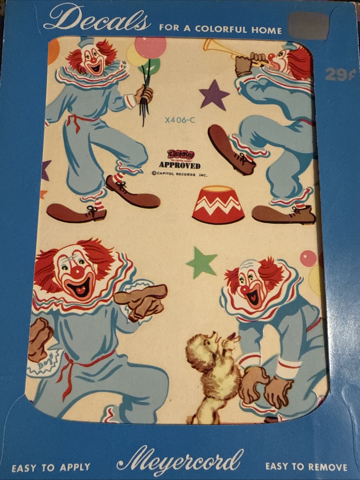 Vintage Bozo the Clown Decals