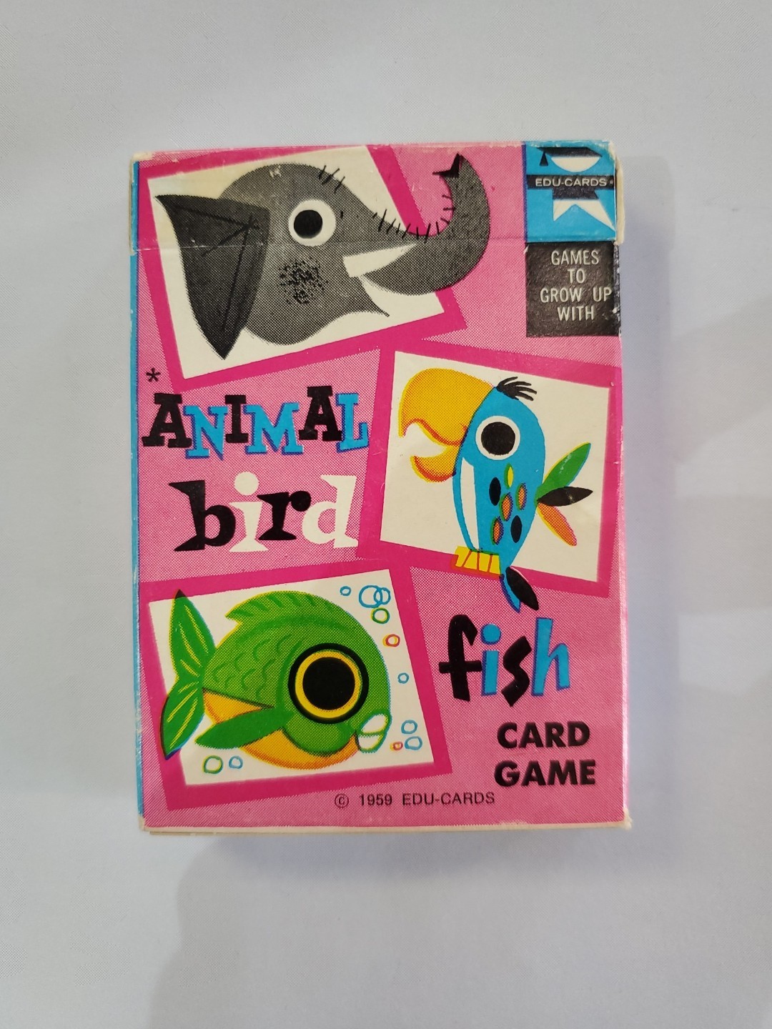 1959 Ed-U-Cards ANIMAL BIRD FISH Card Game in Original Box! 32 Cards!