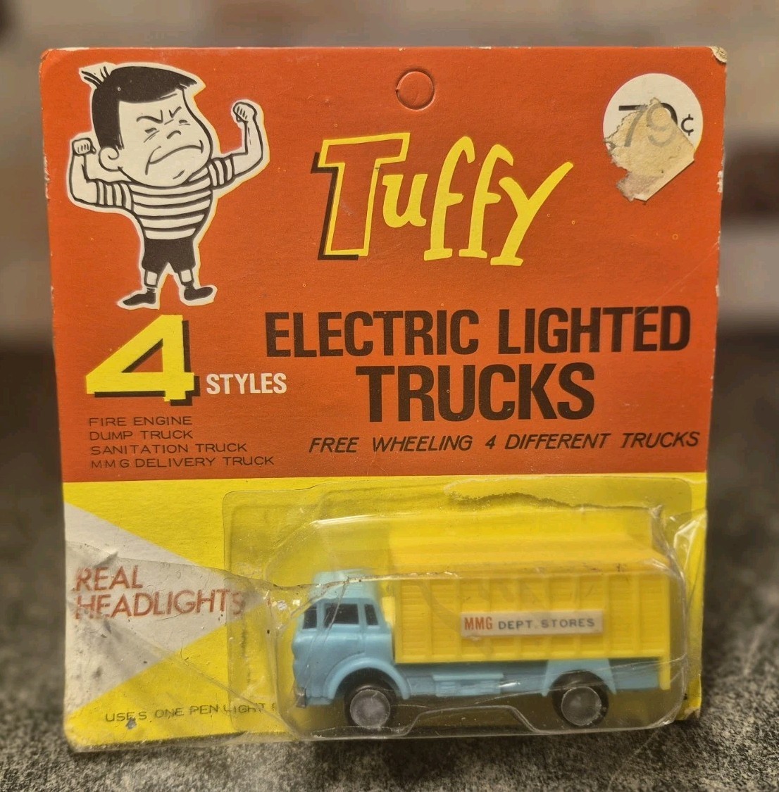 Vtg Tuffy Electric Lighted Delivery Truck New In Distressed Packaging Like Marx
