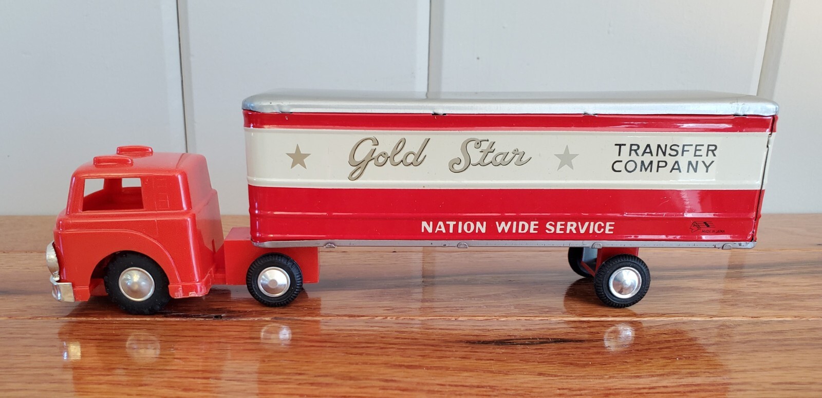 JAPAN FRICTION TIN ICHIMURA GOLD STAR TRACTOR TRAILER 20415 DIESEL FREIGHT TRUCK