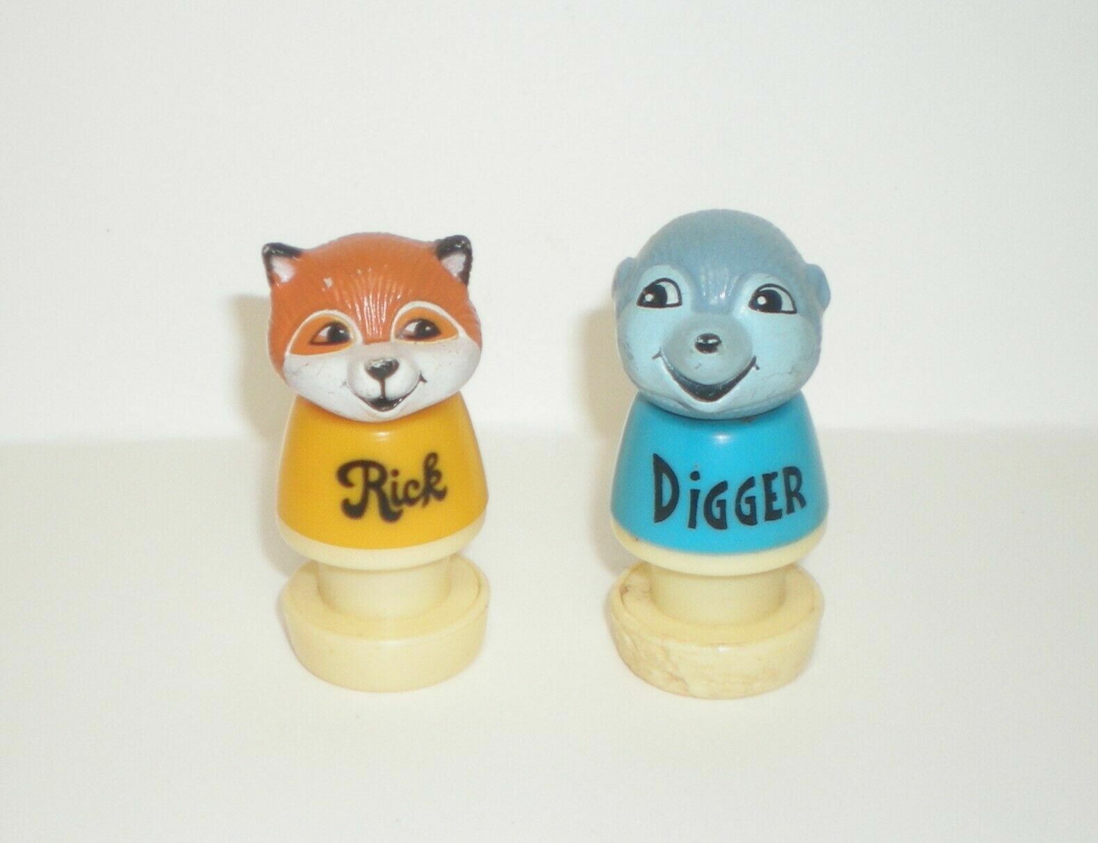 Vtg 80s SHIRT TALES Rick & Digger Figures LOT OF 2 For Limo Playset *Chew* Read