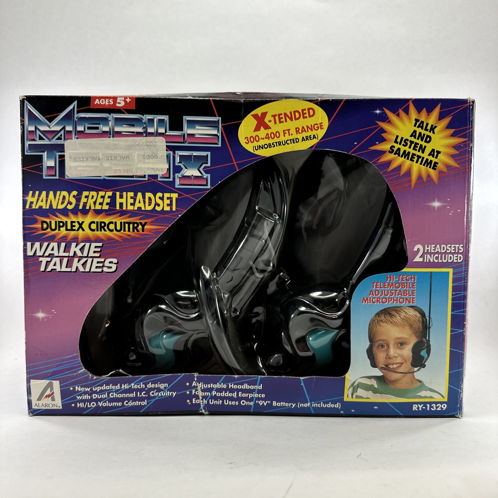 Alaron Mobile Tech X Walkie Talkies Headset New Vintage Rare HTF RY-1329 *Read*