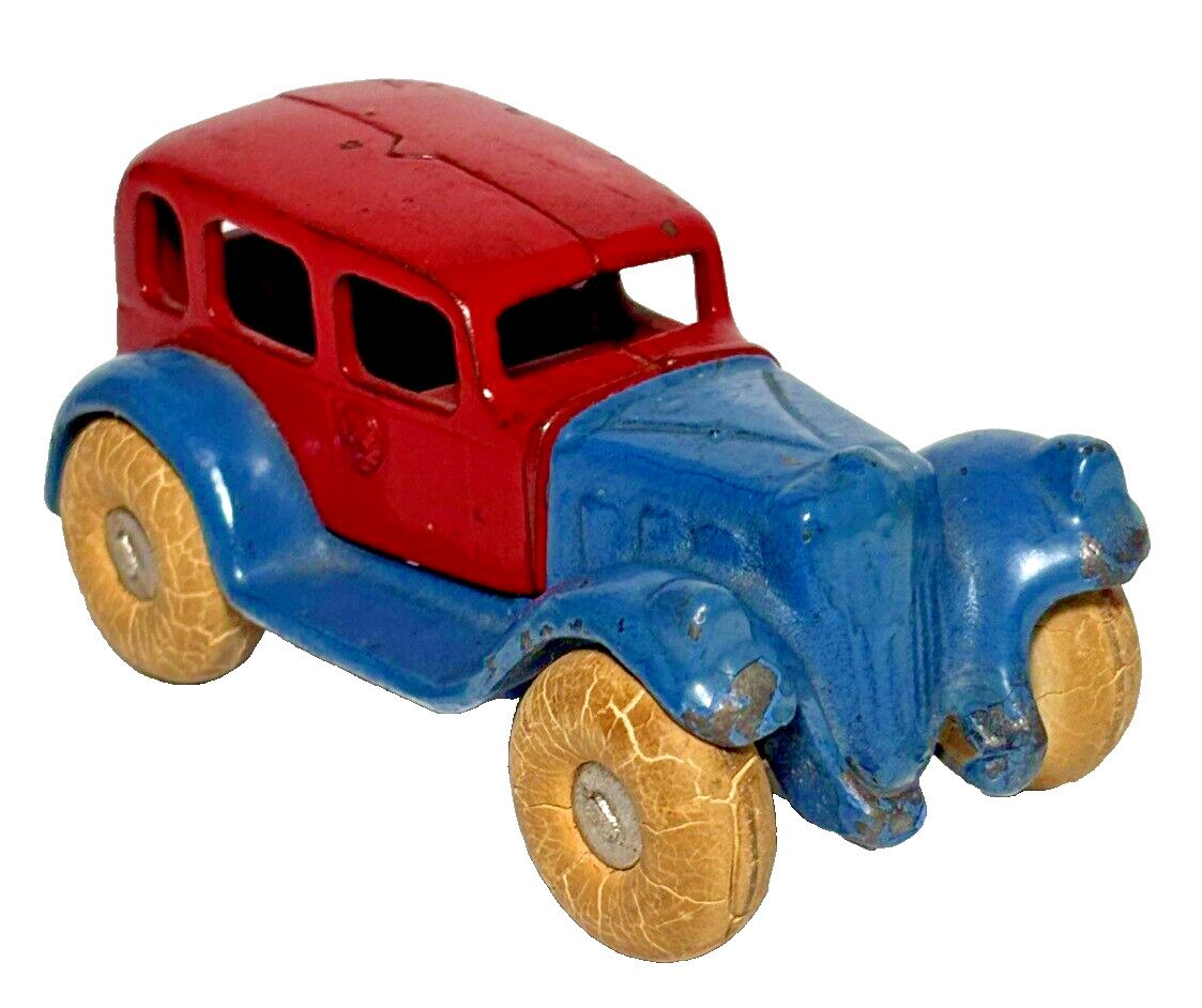Pristine 30s Kilgore Blue & Red Cast Iron Take Apart Sedan 3.75 Arcade – Hubley