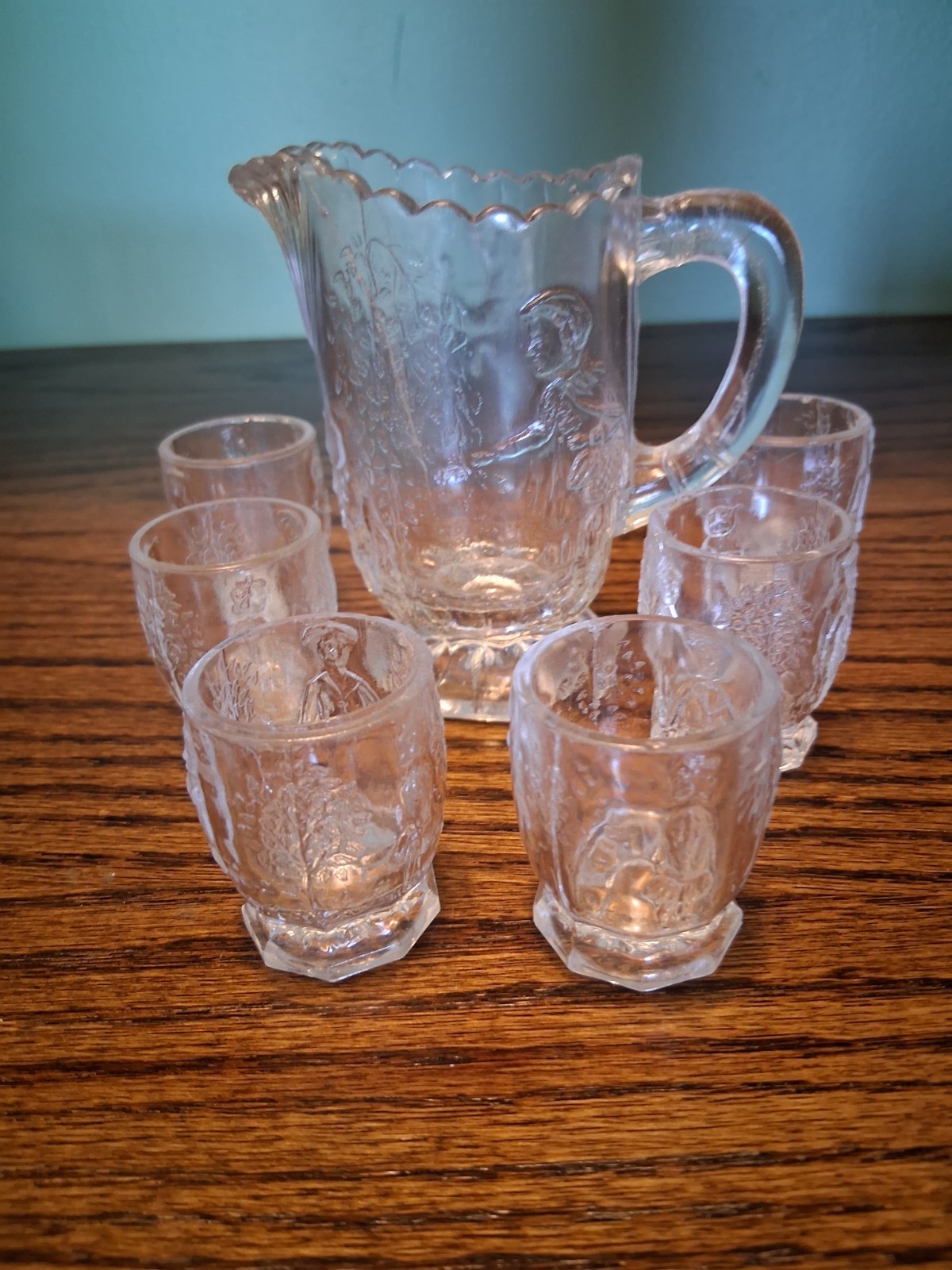 EAPG Nursery Rhyme Pitcher and Tumbler set