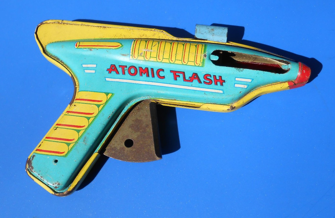 Vintage J. Chein & Co. Atomic Flash Tin Toy – No Spark