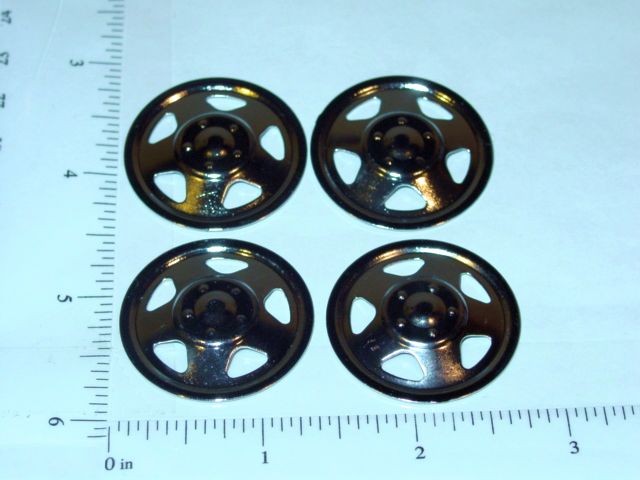 Set of 4 Plated Tonka Triangle Hole Hubcap Toy Parts TKP-002-4