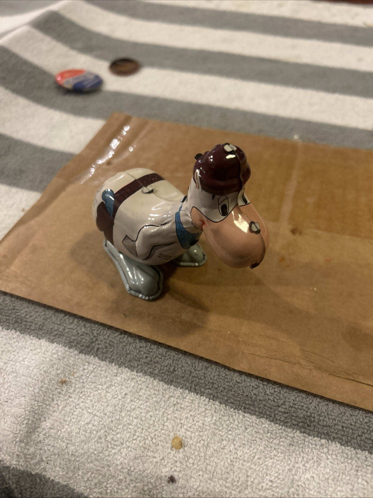 vintage QuickDraw McGraw tin toy windup