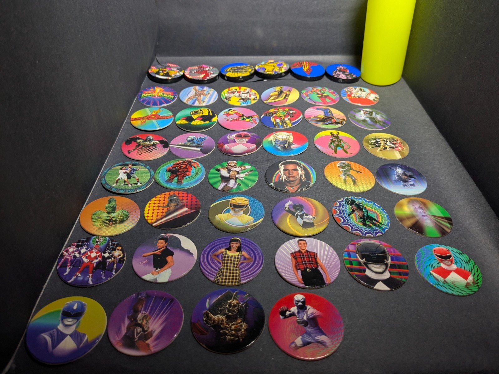 POGS Mighty Morphin Power Rangers Caps 40/40 Complete Set + 6 Slammers + Tube