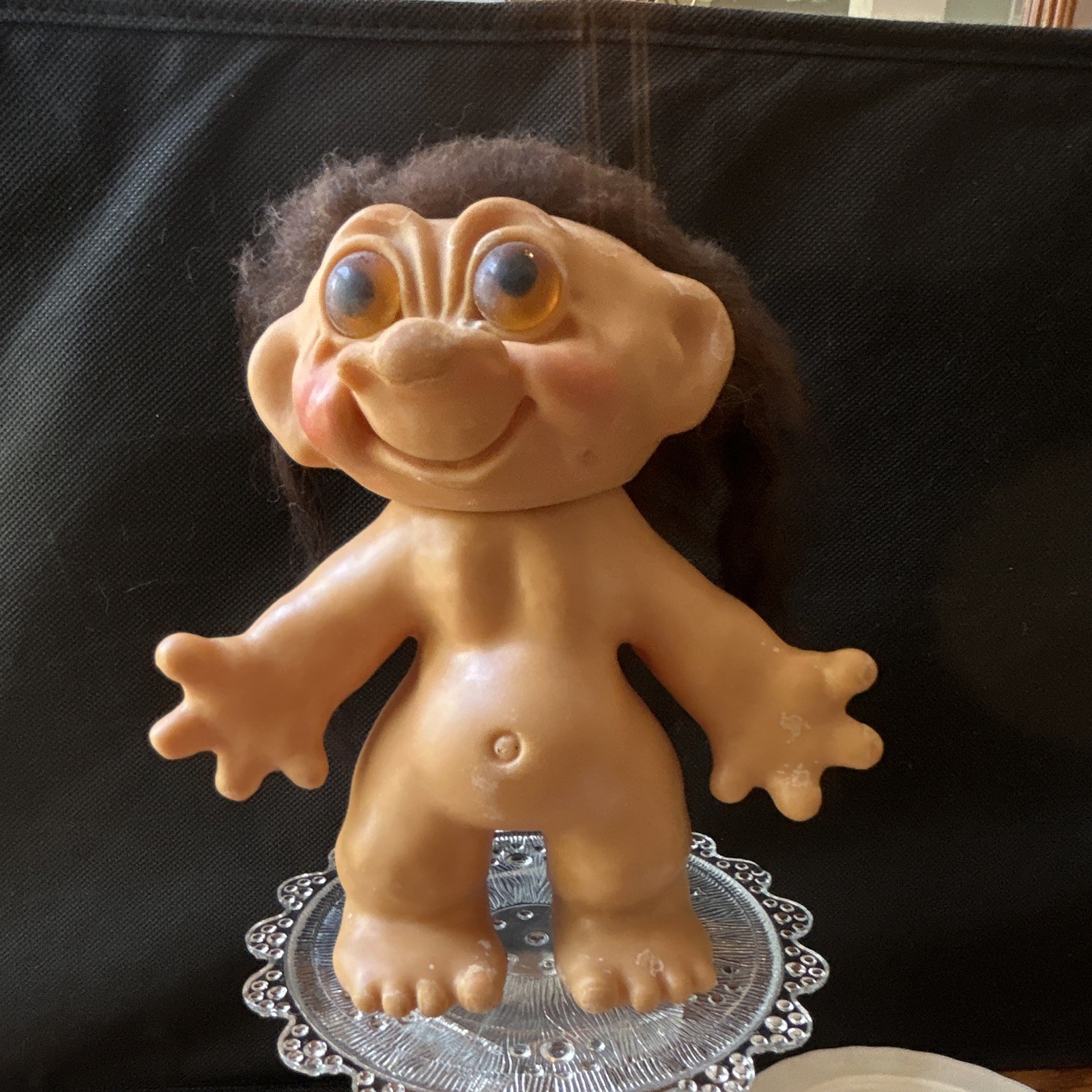 Vintage Thomas Dam Troll Doll- 1961- 7.5” Missing Clothes/ Aged Condition