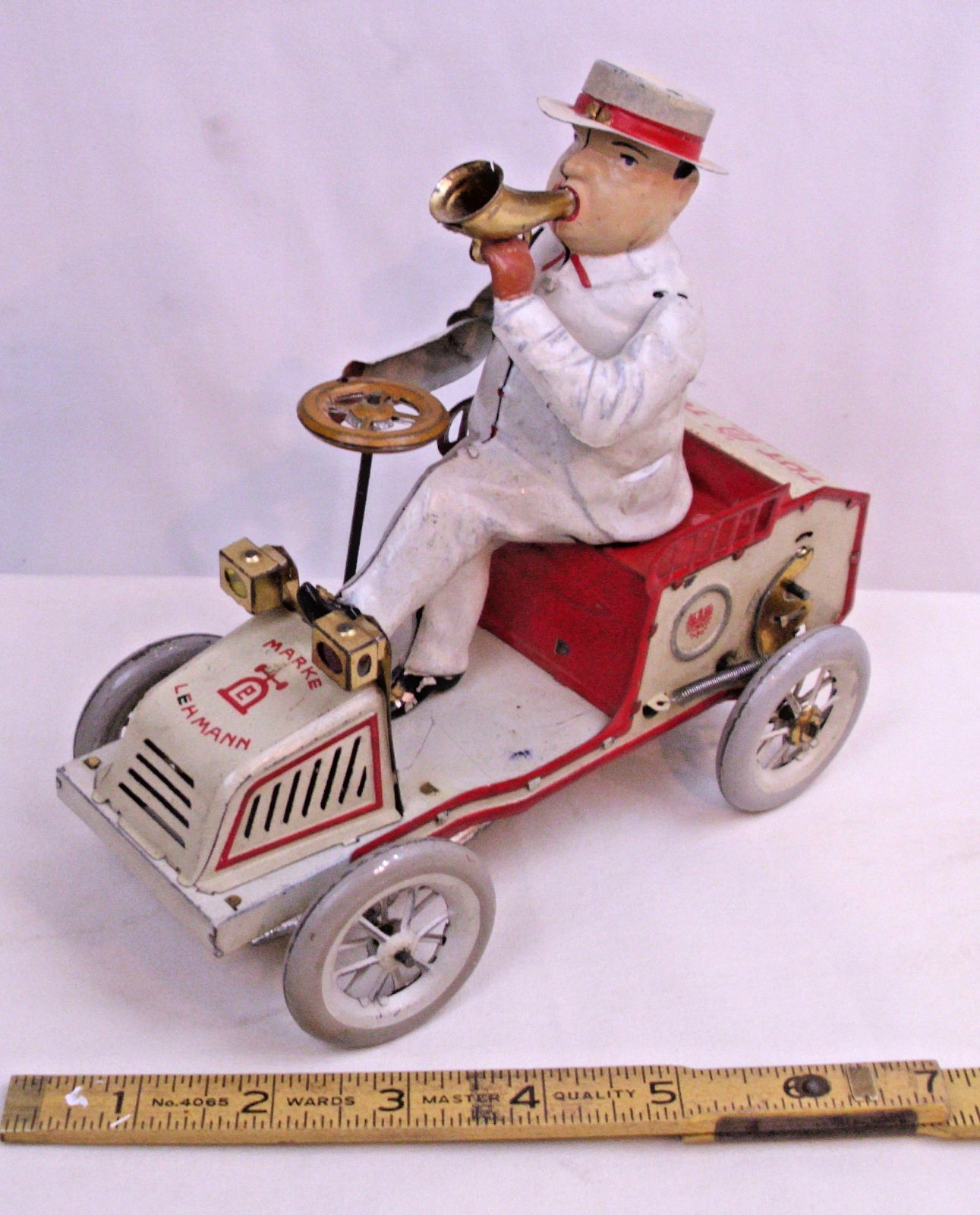 LEHMANN OF GERMANY 1903 TUT TUT CAR TIN WIND UP TOY WORKS!