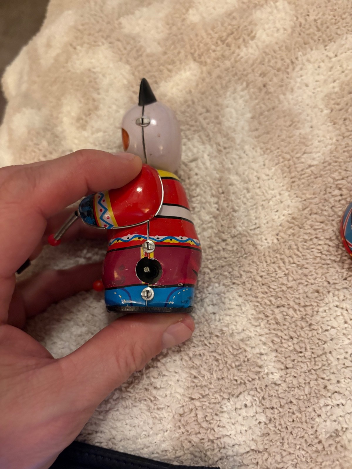 CLOCKWORK PANDA DRUMMER WIND-UP TIN TOY ORIGINAL BOX And KEY – WORKS