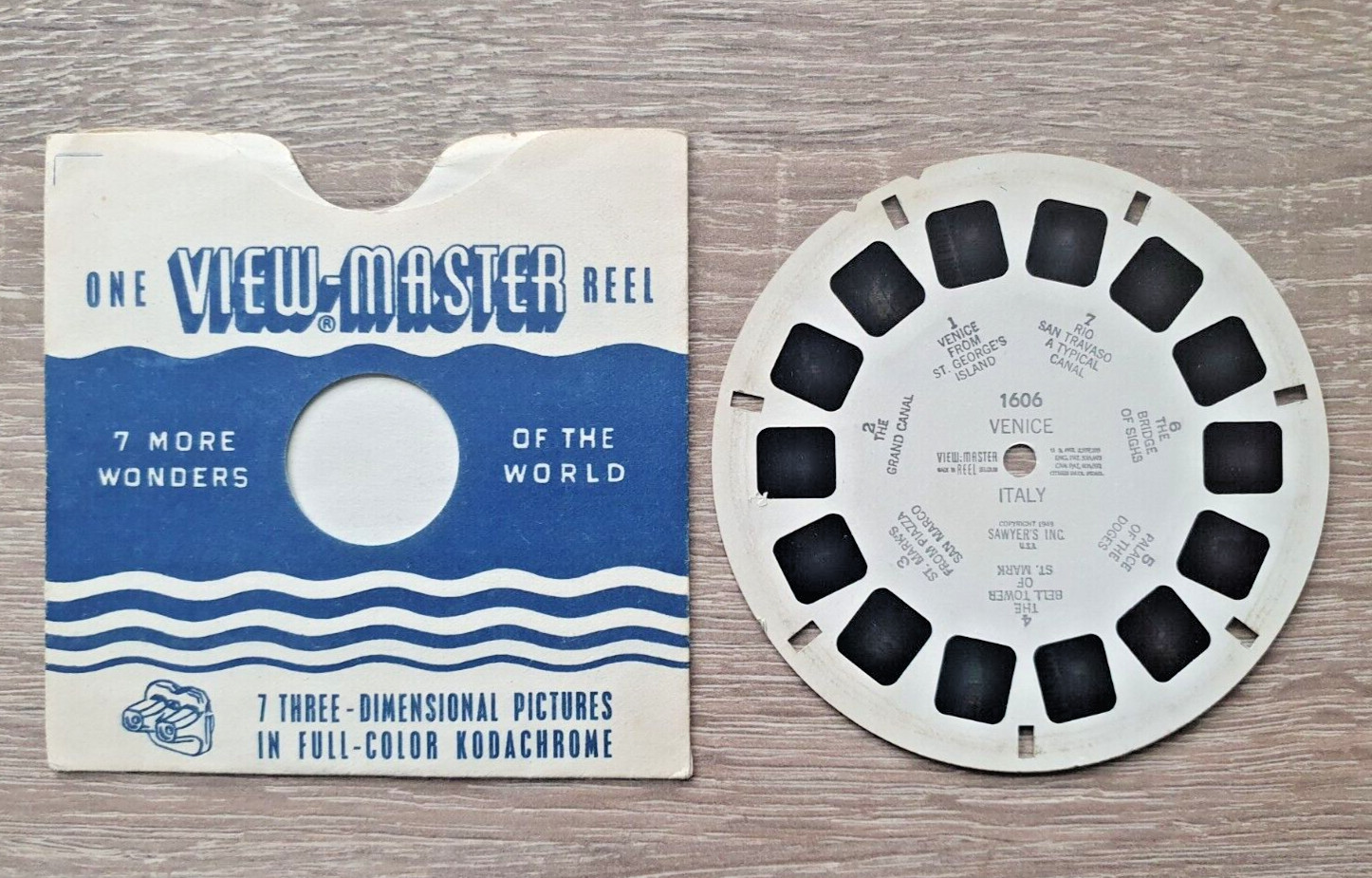 VENICE ITALY VIEWMASTER REEL 1606 MADE IN BELGIUM 1949 RARE P770