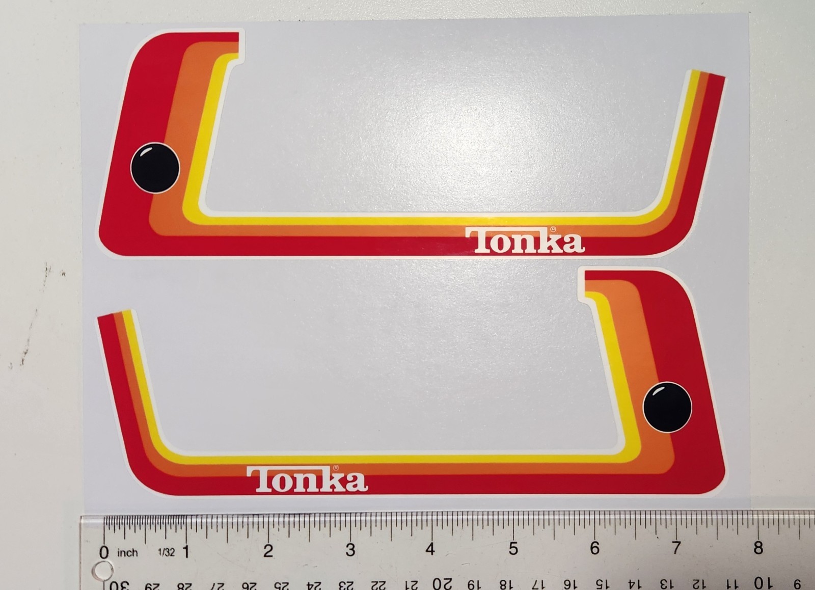 Tonka Truck Stickers For Mini Tonka Van, Stripes.