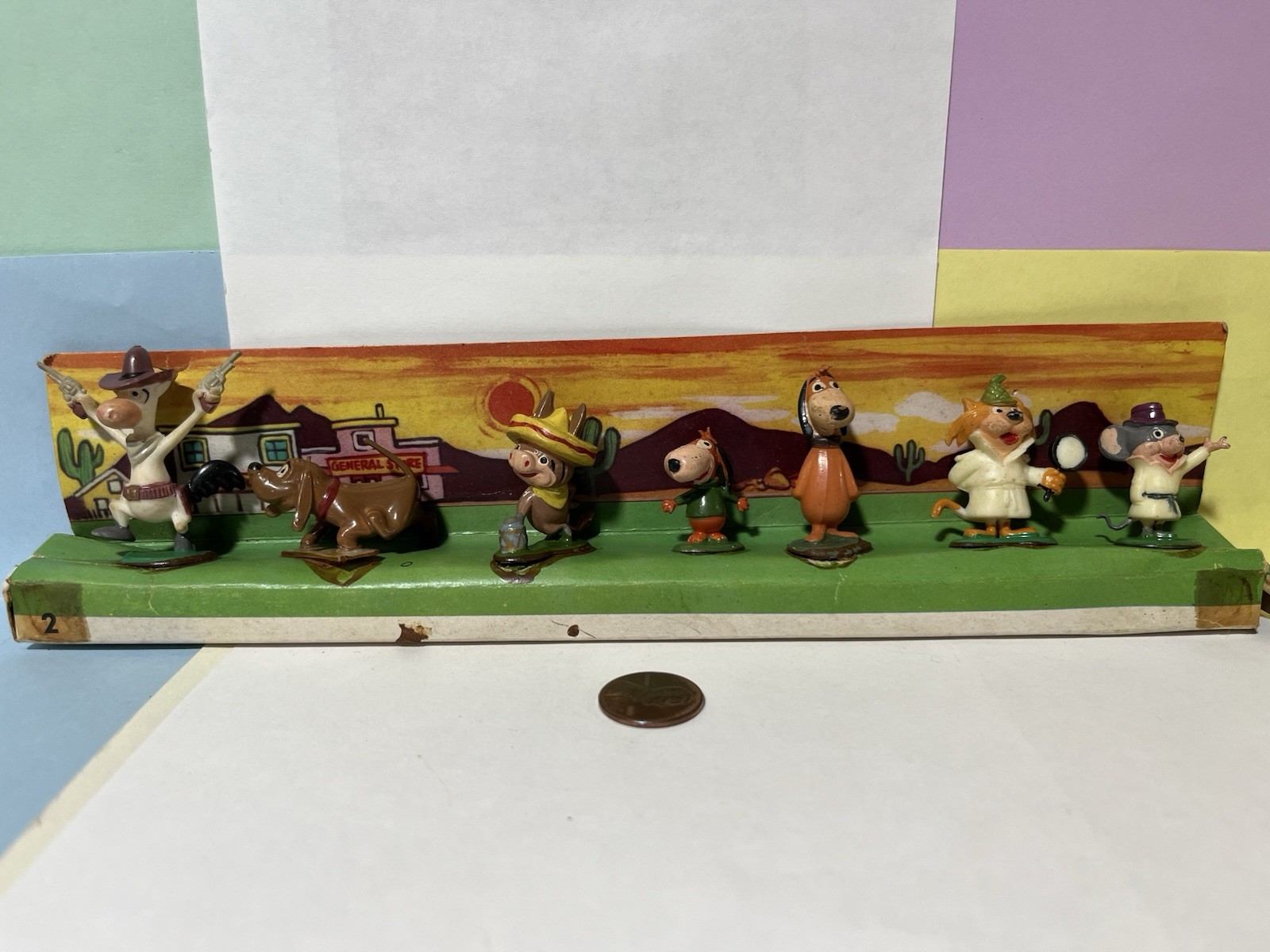 Marx TV Tinykins Quick Draw McGraw plastic figure set Hanna Barbera characters