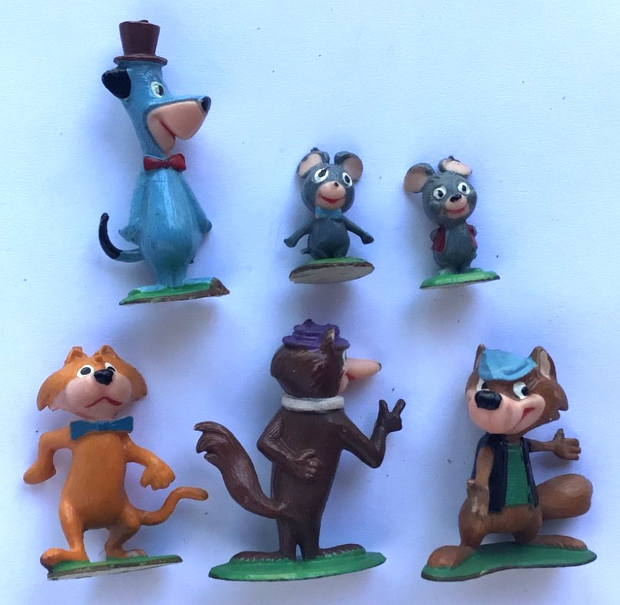 Marx Hand Painted TV Tinykins Huckleberry Hound 6 Figure Set 1961 Vtg Excellent!