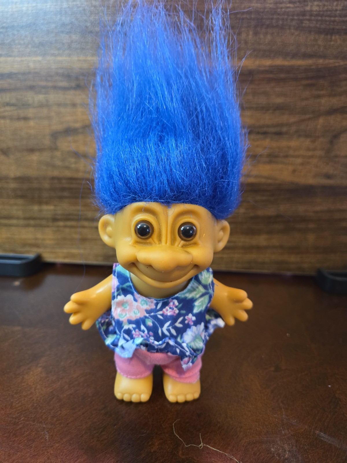 RARE 1980s Vintage Russ Size 4.5″ Troll Figure Blue Hair w/RARE outfit