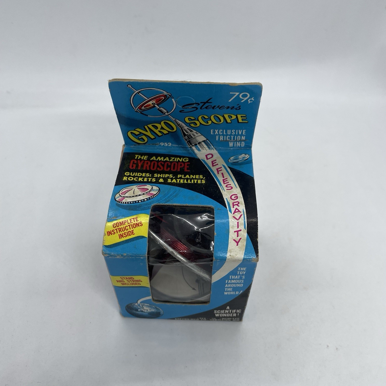 Vintage 1960s Steven’s Gyro Scope #952 Metal Gyroscope w/ Original Box Unopened