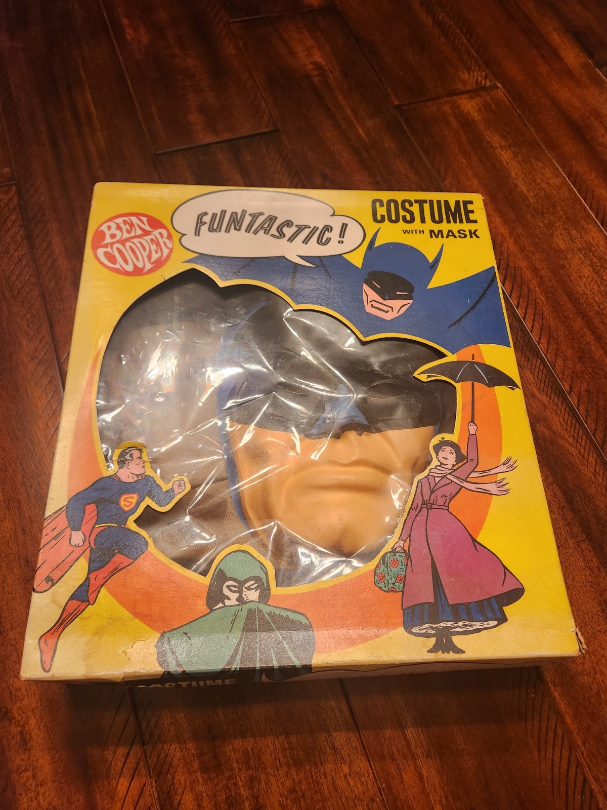 BEN COOPER Halloween Costume Complete 1963 Box BATMAN PLAYSUIT & MASK Medium