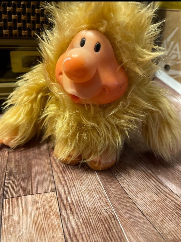 Vintage Applause Zazzan Critter Fuzzy Brown Plush Hard Face Hands Feet 1981