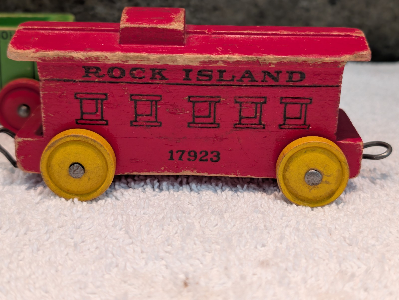 Vintage Strombecker Wooden Toy Train 4 Piece Set Made In USA 1950s