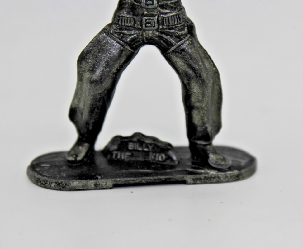 6 Toy Lead Cowboys and Indians. Made in Hong Kong. Named. abt. 1/4 inches. I