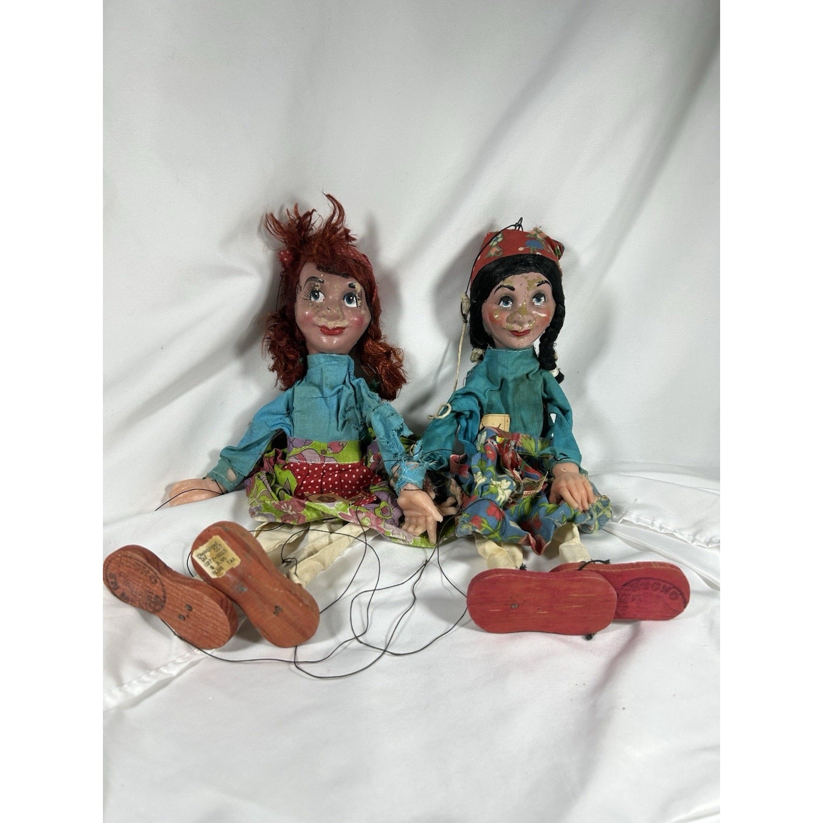 Lot Of 2 Project Pieces Mexico Girl Women Marionette Puppets Need TLC Disney