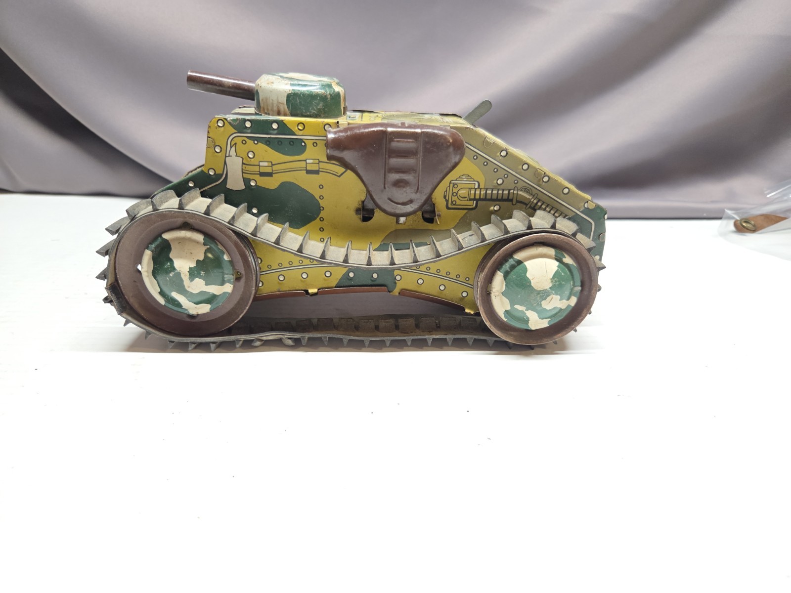 Vintage Marx E12 Tin Wind Up Tank Toy Military Litho