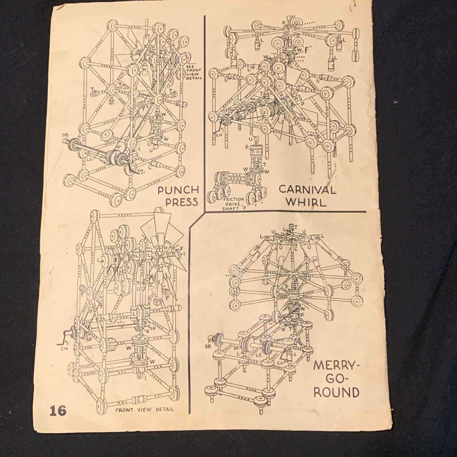 SENIOR TINKERTOY INSTRUCTION BOOK Operated by Windlass Drive, 1947