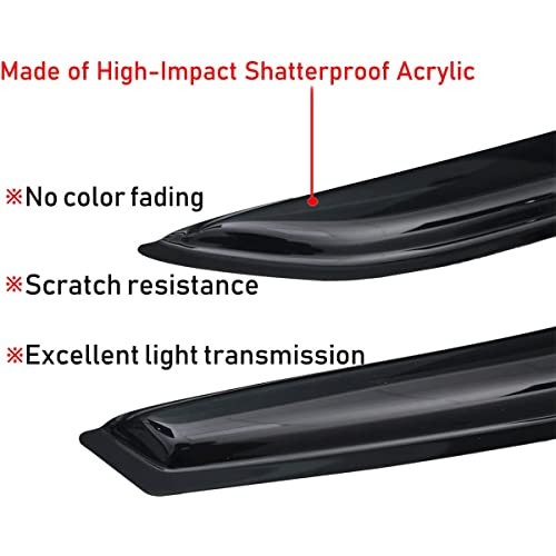 Lightronic Extra Durable Outside-Mount Auto Vent Window Visor, Fits 2017-2025