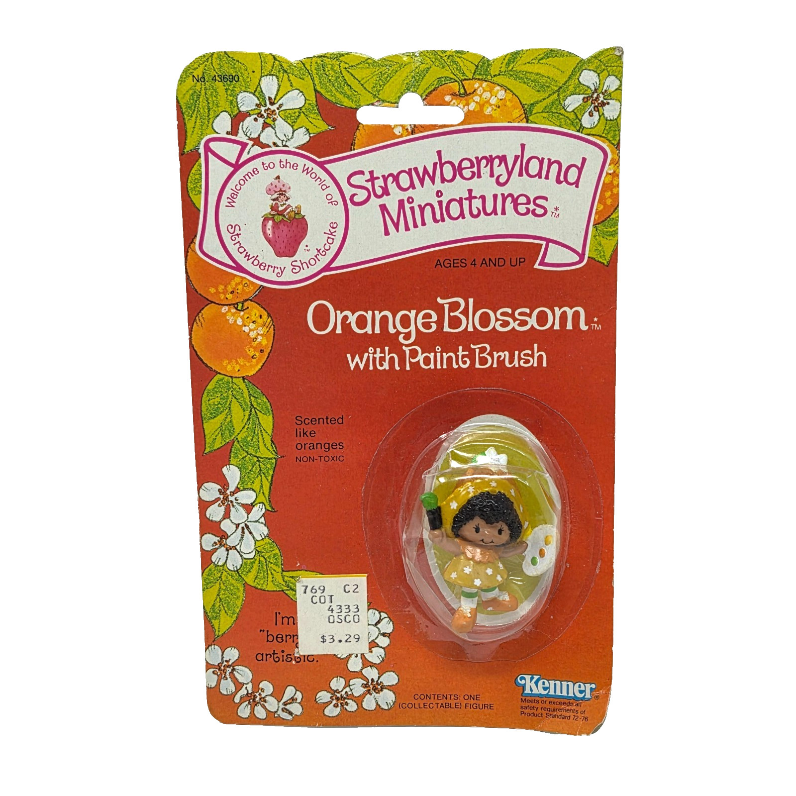 VINTAGE STRAWBERRYLAND MINIATURE STRAWBERRY SHORTCAKE ORANGE BLOSSOM PAINT BRUSH