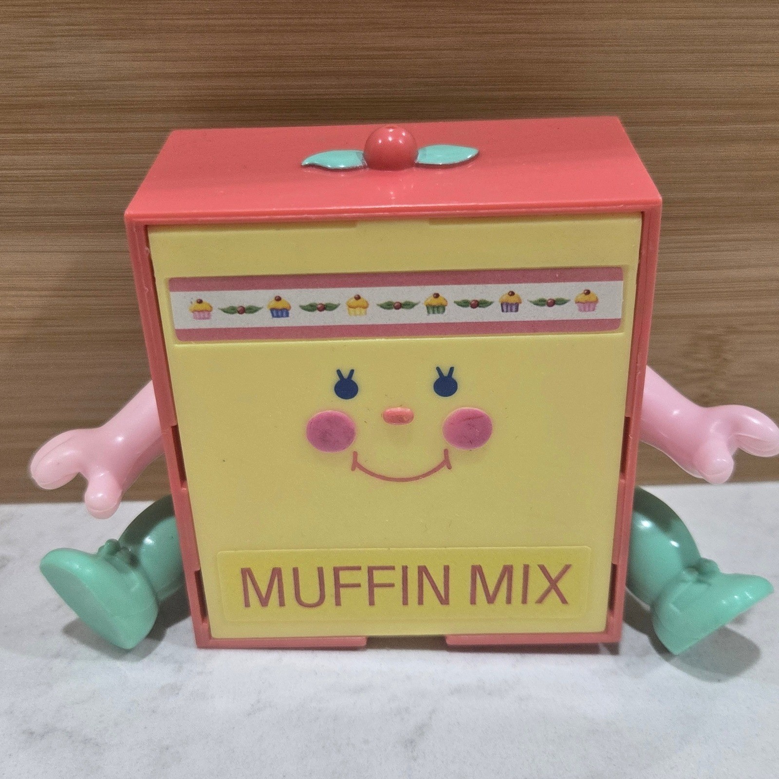 Vintage 1988 Mattel Cherry Merry Muffin Mix Kitchen Table Toy Pink Teal Yellow