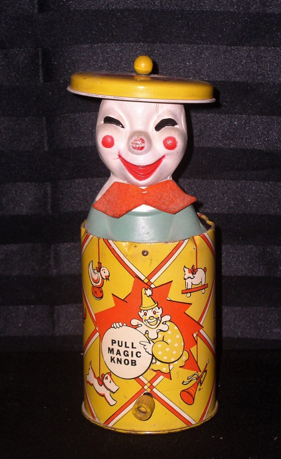 Vintage CLOWN In A Can~Jack-In-A-Box Toy~Educational Crafts Co. NY~Works