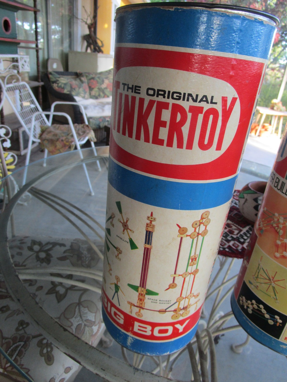 VTG. LOT 3 CAN OLD TINKER TOYS 14-13-12.75 HAS CONTENTS